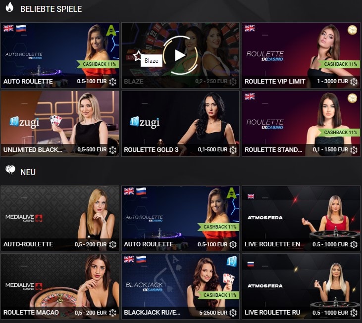 1xslot Live Casino