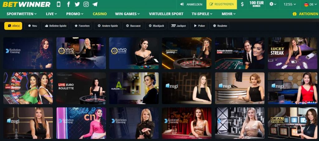 Betwiner Casino Startseite