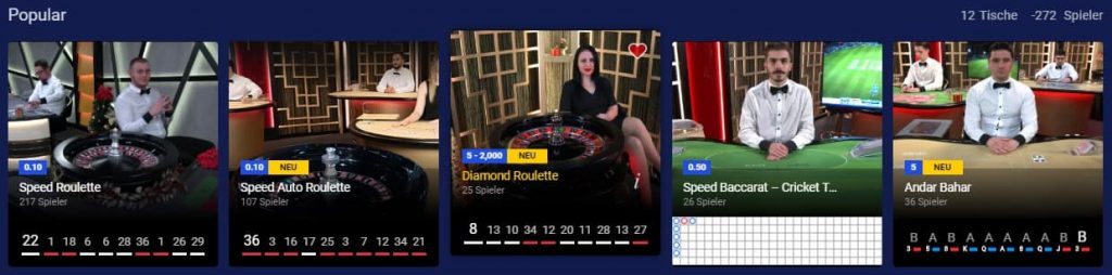 Buff bet Live Spiele