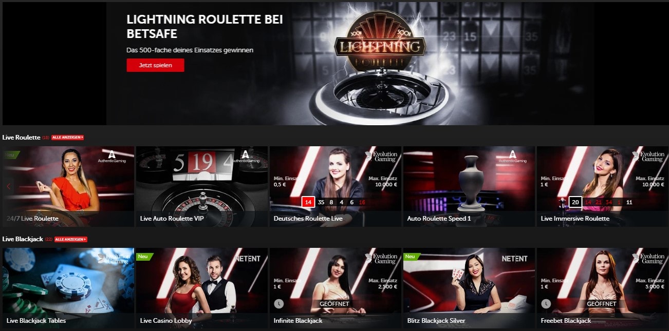 betsafe Live Casino