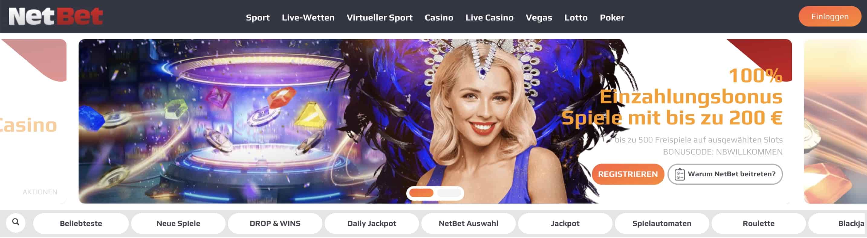 Netbet Casino Homepage